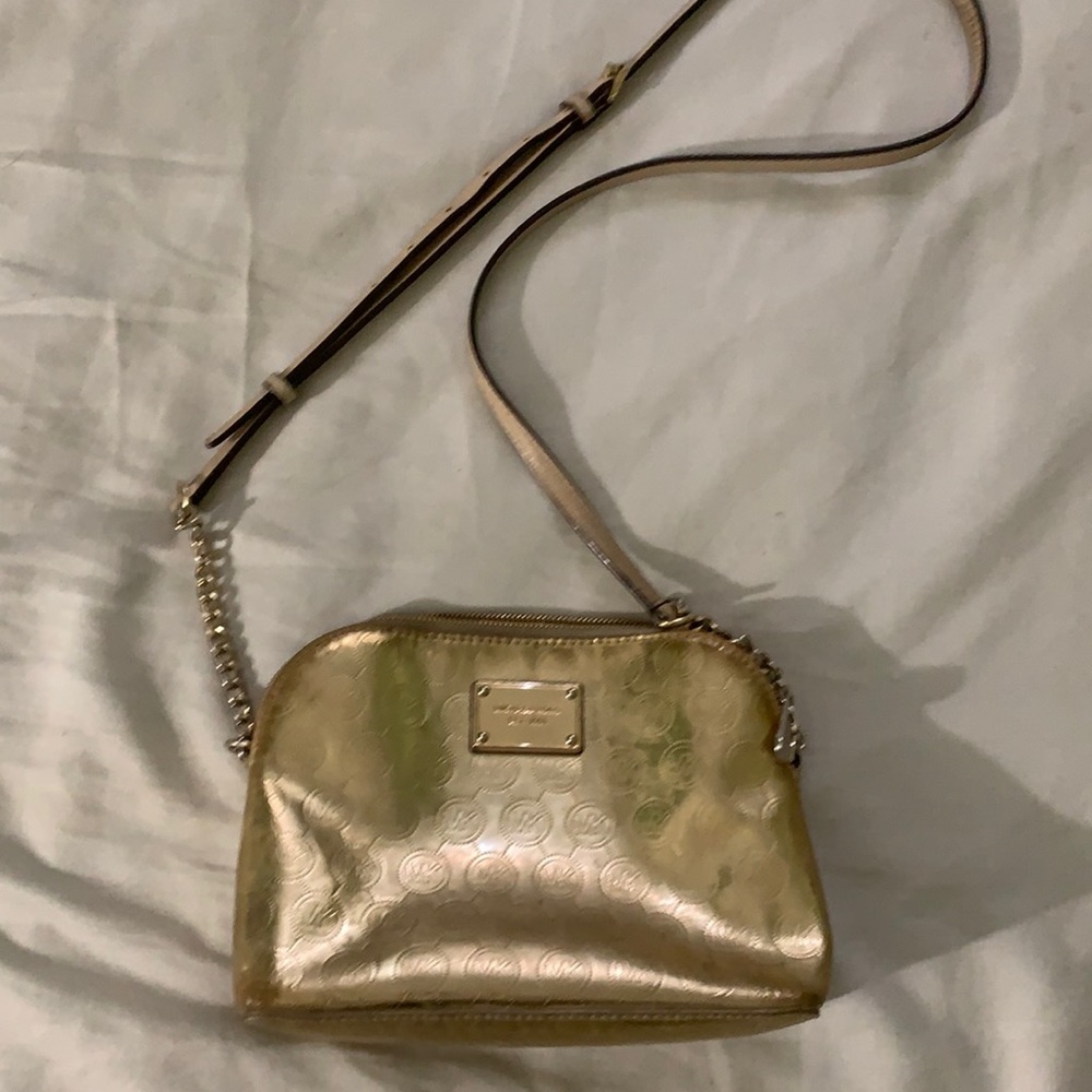Michael Kors gold cross body bag